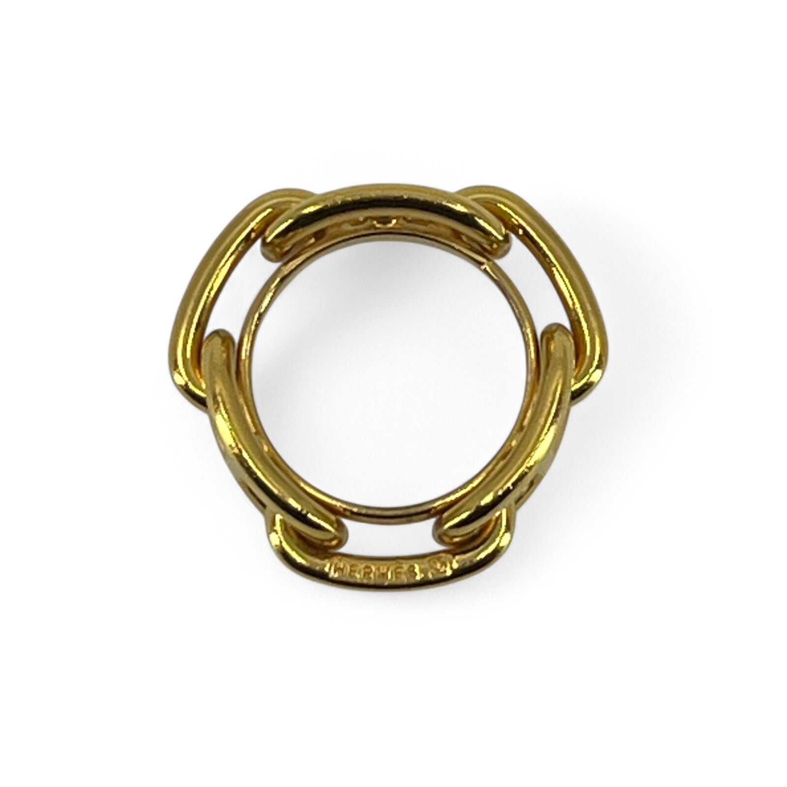 Hermes Chaîne d'Ancre Scarf Ring Gold-Tone