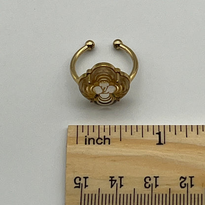 Louis Vuitton Monogram Flower Resin Ring Gold Tone Size US 3.5 (Japan 5) Pinky