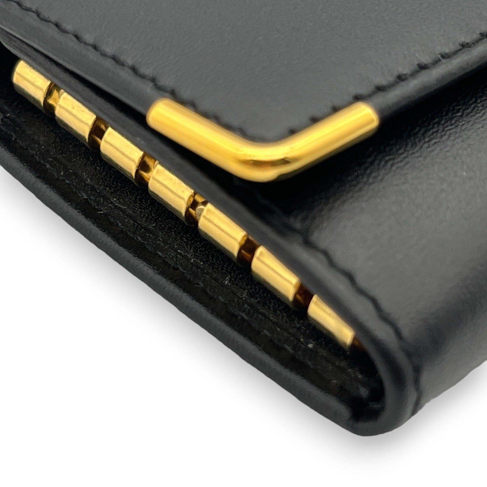 dunhill London Leather Key Case 6 Rings Black w/ Box & Dust Bag