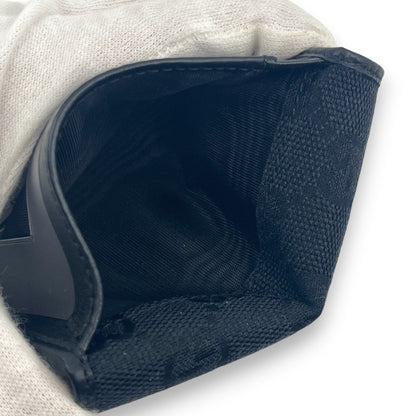 Gucci GG Canvas Card Holder Navy with Matching Leather Trim w/ Box