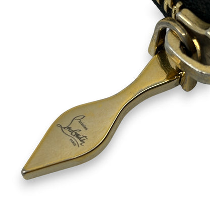 Christian Louboutin Panettone Black Leather Zip Wallet w/ Spikes Box Dust Bag