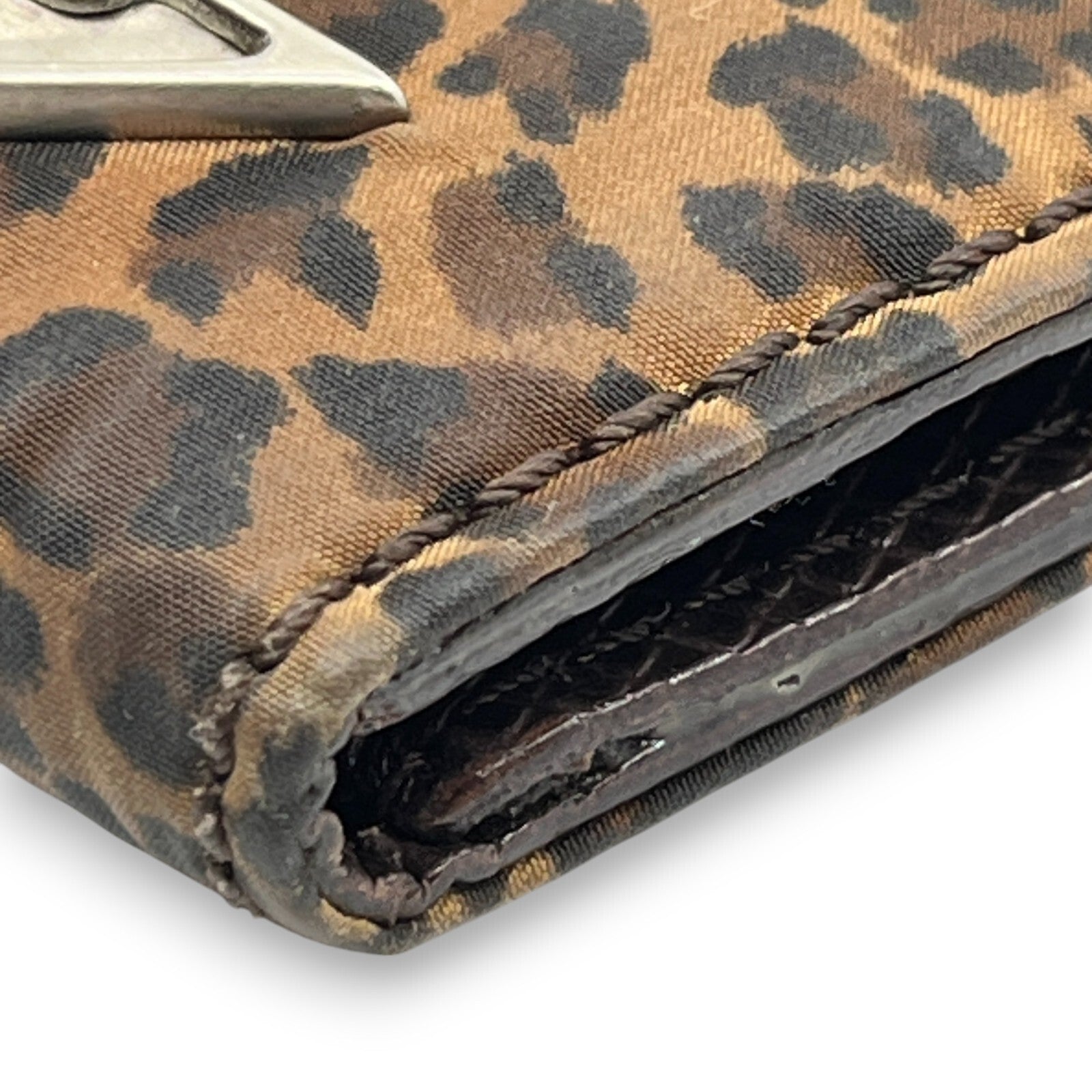 Bottega Veneta Leopard Print Wallet in Brown