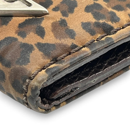 Bottega Veneta Leopard Print Wallet in Brown