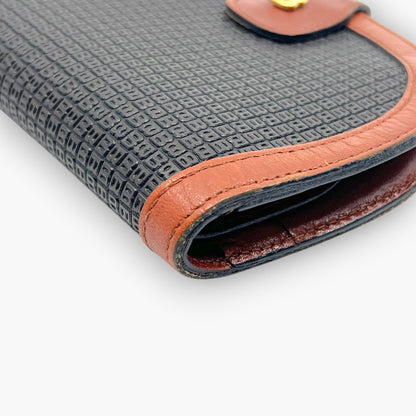 BALLY Vintage Coin Purse Wallet Leather Brown Black B Logo Made in Italy Compact