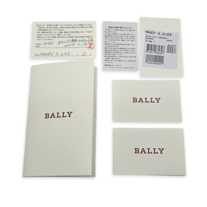 Bally Mandy Leather Chain Card Wallet Black with Box and Dust Cloth