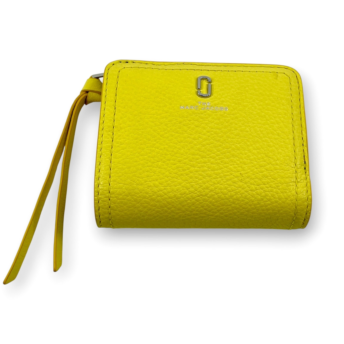 Marc Jacobs Bifold Wallet Wristlet Zip Coin Pocket Yellow Leather M0015122