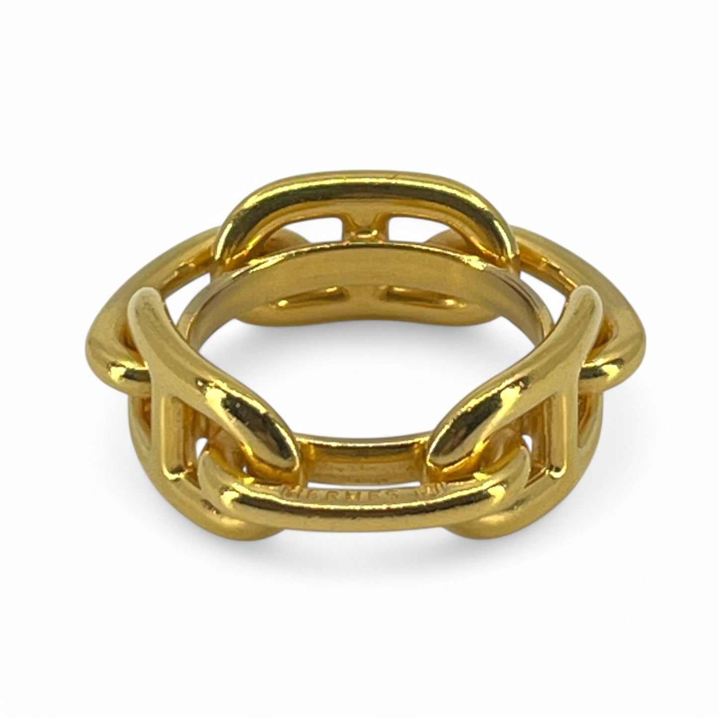 Hermes Chaîne d'Ancre Scarf Ring Gold-Tone