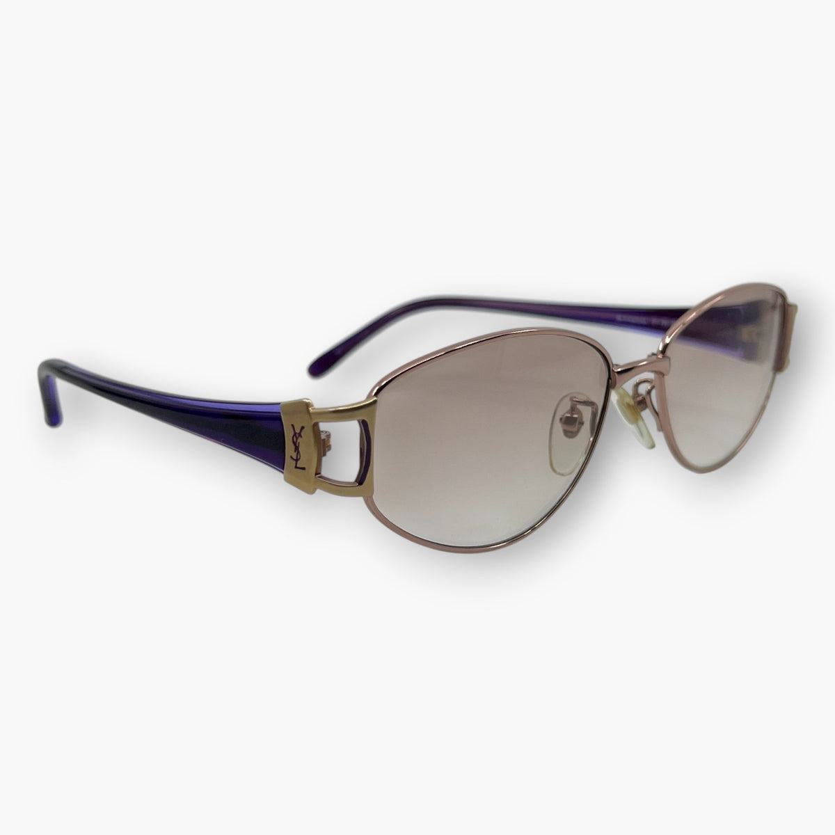Yves Saint Laurent YSL Sunglasses 31-0049 Gold Purple Titanium Frame Japan Case
