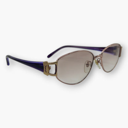 Yves Saint Laurent YSL Sunglasses 31-0049 Gold Purple Titanium Frame Japan Case