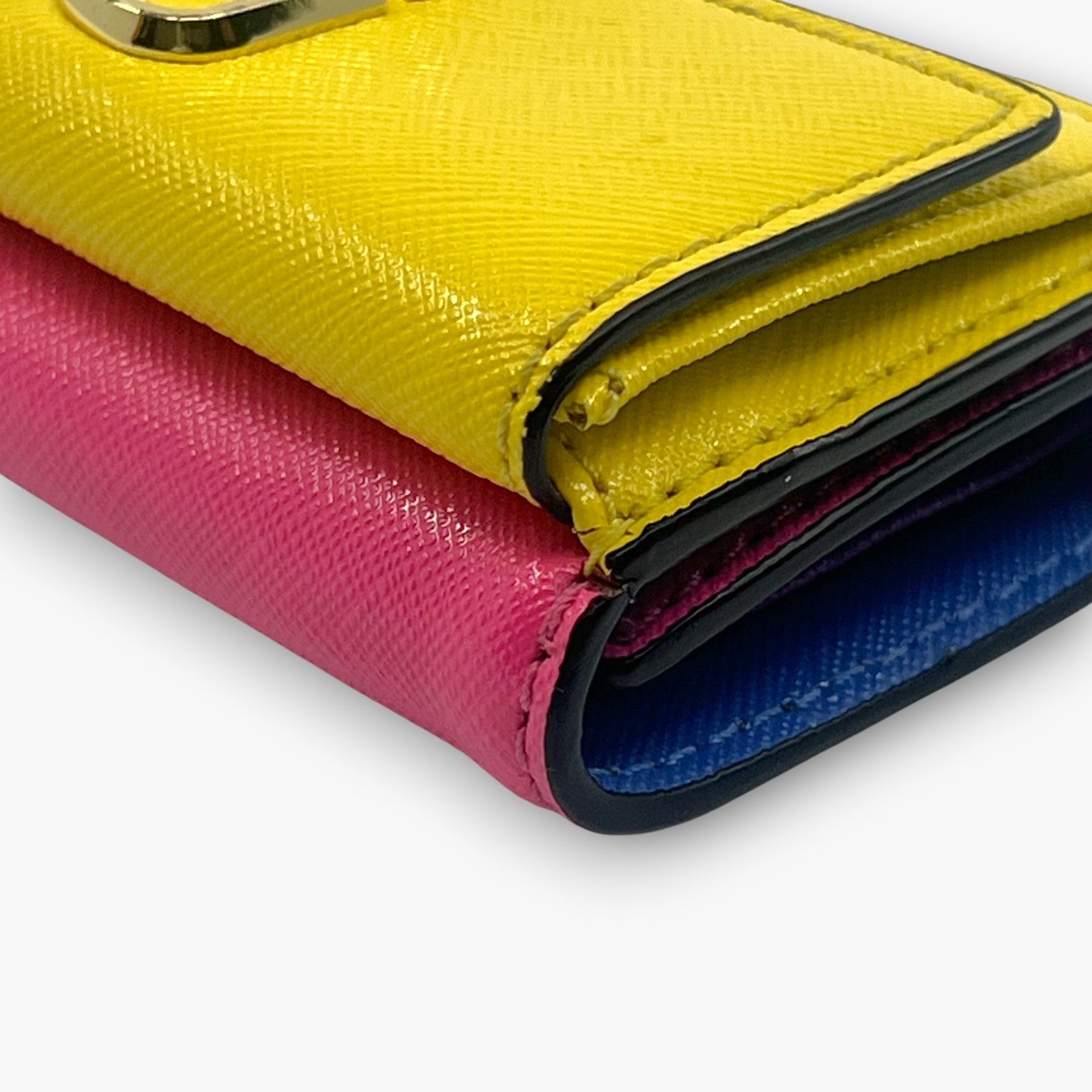 Marc Jacobs Wallet M0013597 Pink Yellow Leather Trifold