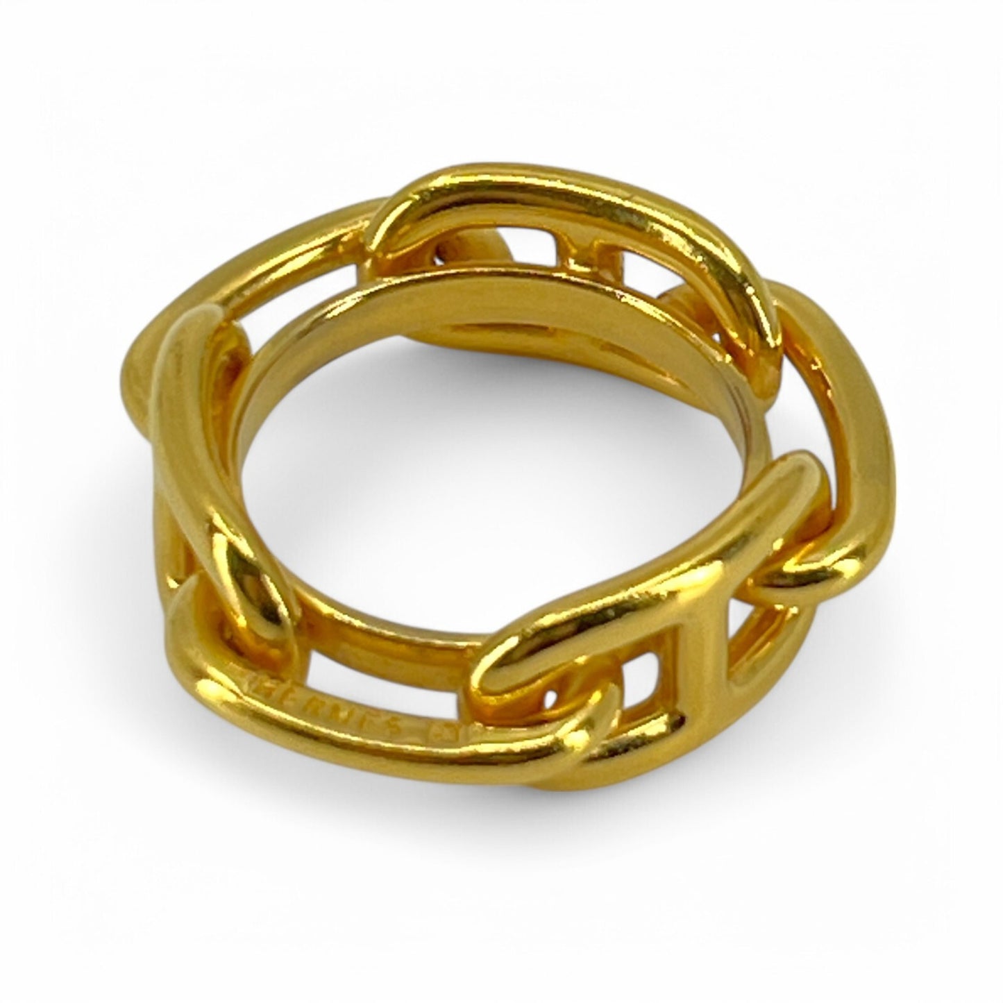 Hermes Chaîne d'Ancre Scarf Ring Gold-Tone