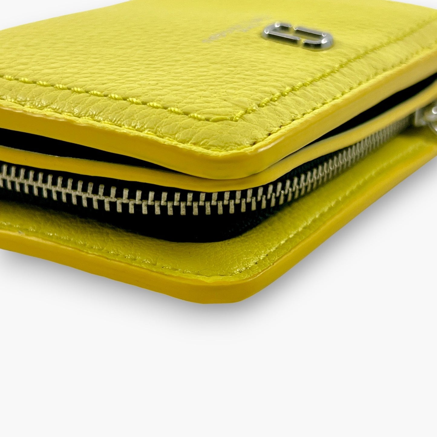 Marc Jacobs Bifold Wallet Wristlet Zip Coin Pocket Yellow Leather M0015122