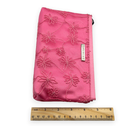 Givenchy Cosmetic Pouch Pink Floral Pattern Silver Logo Zipper