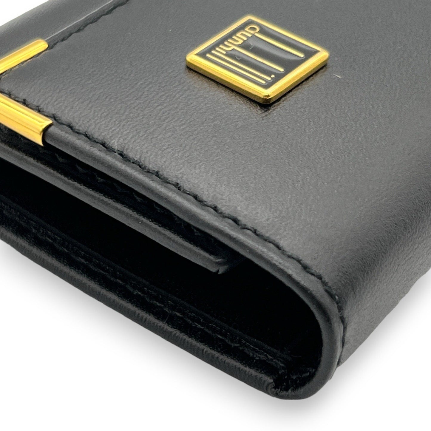 dunhill London Leather Key Case 6 Rings Black w/ Box & Dust Bag