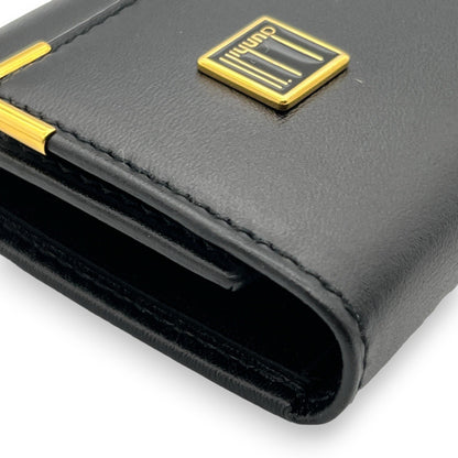dunhill London Leather Key Case 6 Rings Black w/ Box & Dust Bag