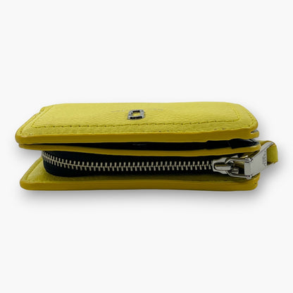 Marc Jacobs Bifold Wallet Wristlet Zip Coin Pocket Yellow Leather M0015122