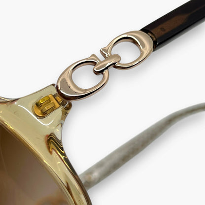COACH Sunglasses HC8019A L506 Beatrice Sand Brown Frame Signature Temple Logo