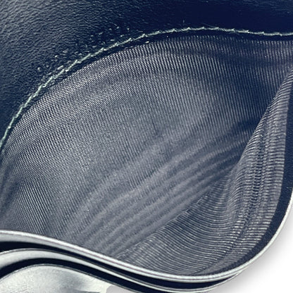 Gucci GG Canvas Card Holder Navy with Matching Leather Trim w/ Box