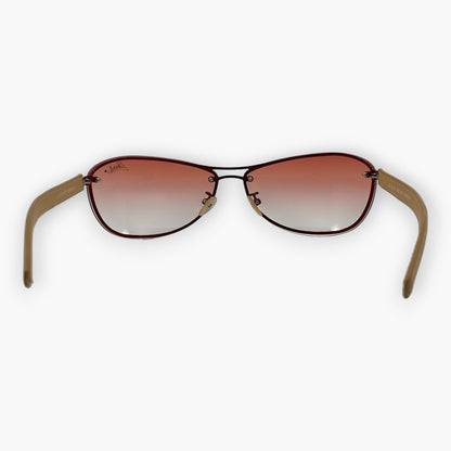 JILL STUART Red Sunglasses 65-12-125 Gradient Lenses w/ Case