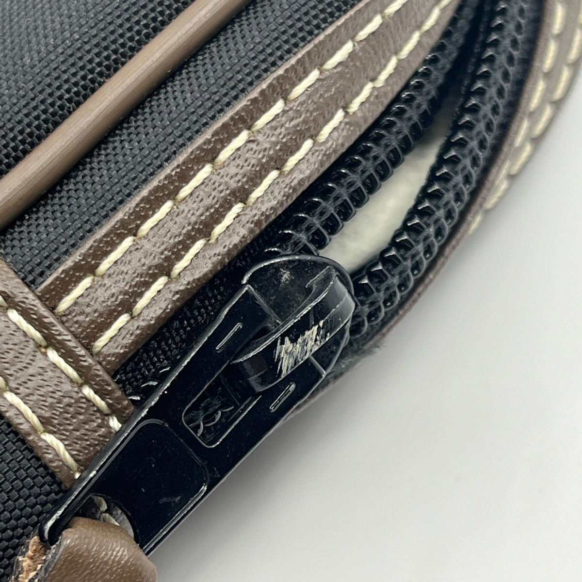 dunhill Clutch Bag Second Bag Black Canvas Leather Made in France