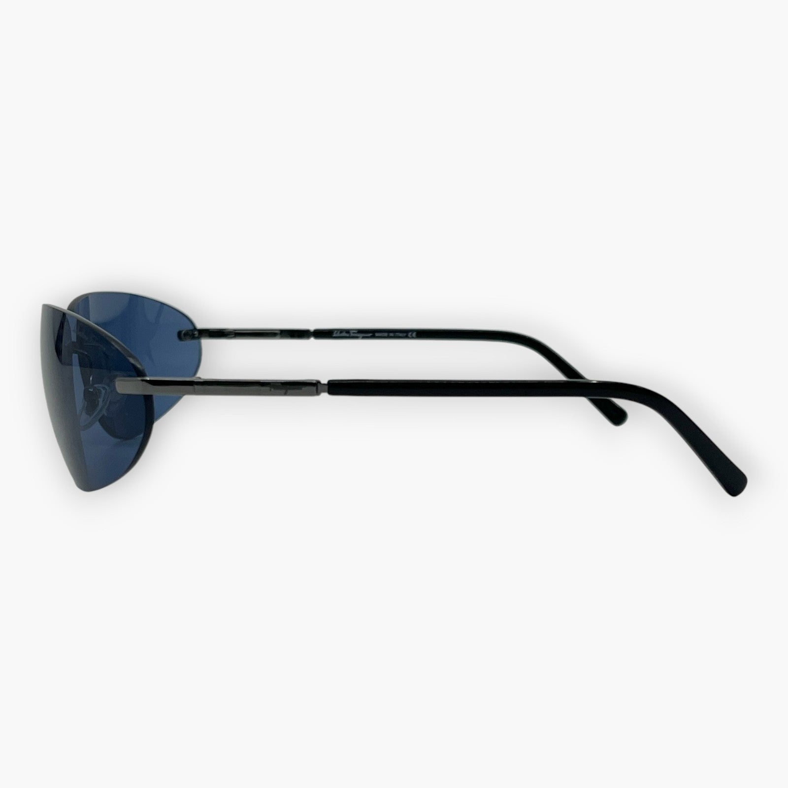 Salvatore Ferragamo Blue Rimless Sunglasses Model 1044 Made in Italy