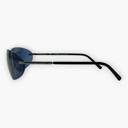 Salvatore Ferragamo Blue Rimless Sunglasses Model 1044 Made in Italy