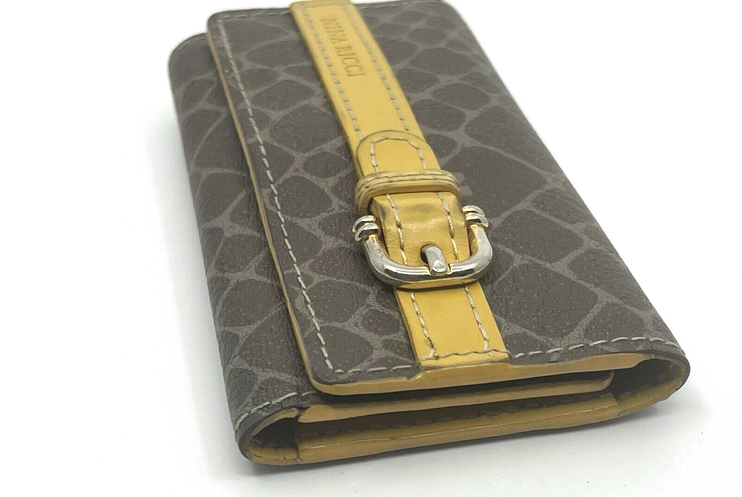 Nina Rich Leather Shoulder Bag Brown Key Case Necklace 3 Set