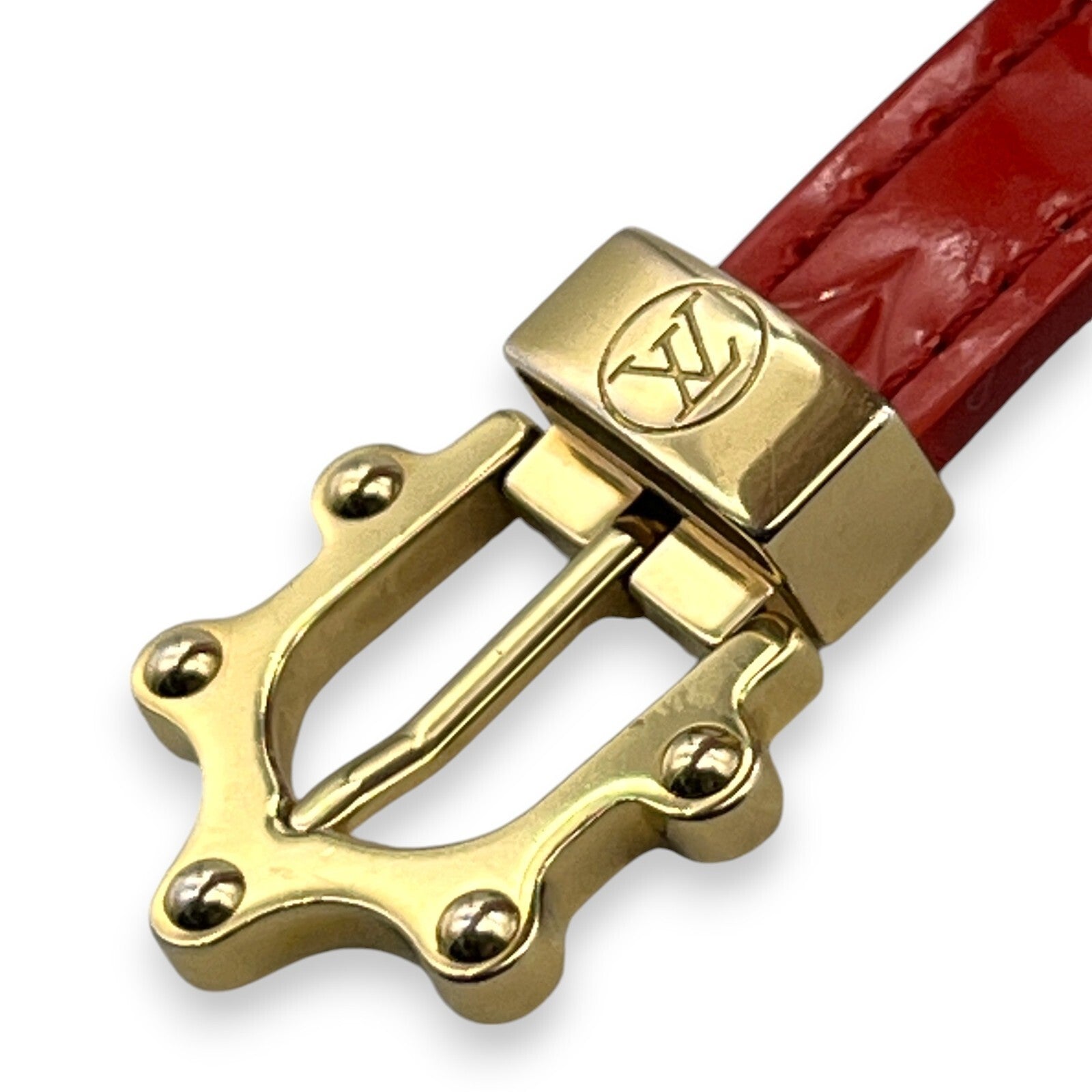 Louis Vuitton Monogram Vernis Triple Tour Bracelet Red