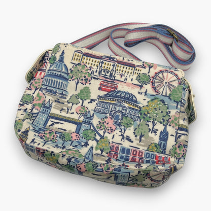 Cath Kidston Mini Shoulder Bag London Cityscape Scenery Pattern Oilcloth Blue