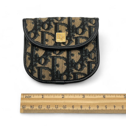 Christian Dior Trotter Canvas Leather Coin Purse Compact Wallet