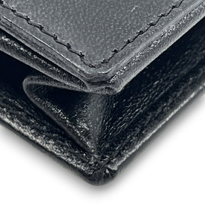 Bally Compact Leather Coin Wallet in Black w/ Box and Dust Bag