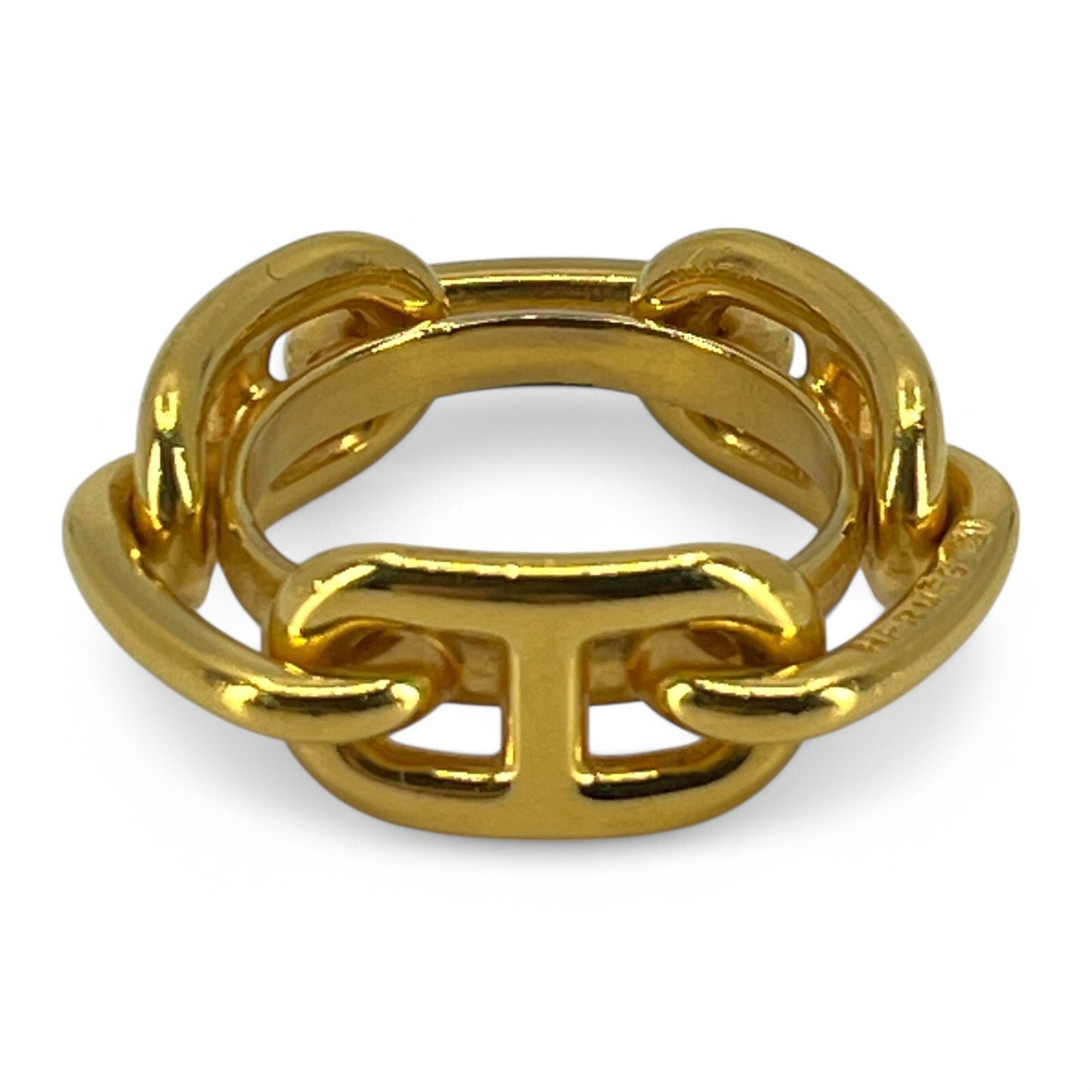 Hermes Chaîne d'Ancre Scarf Ring Gold-Tone