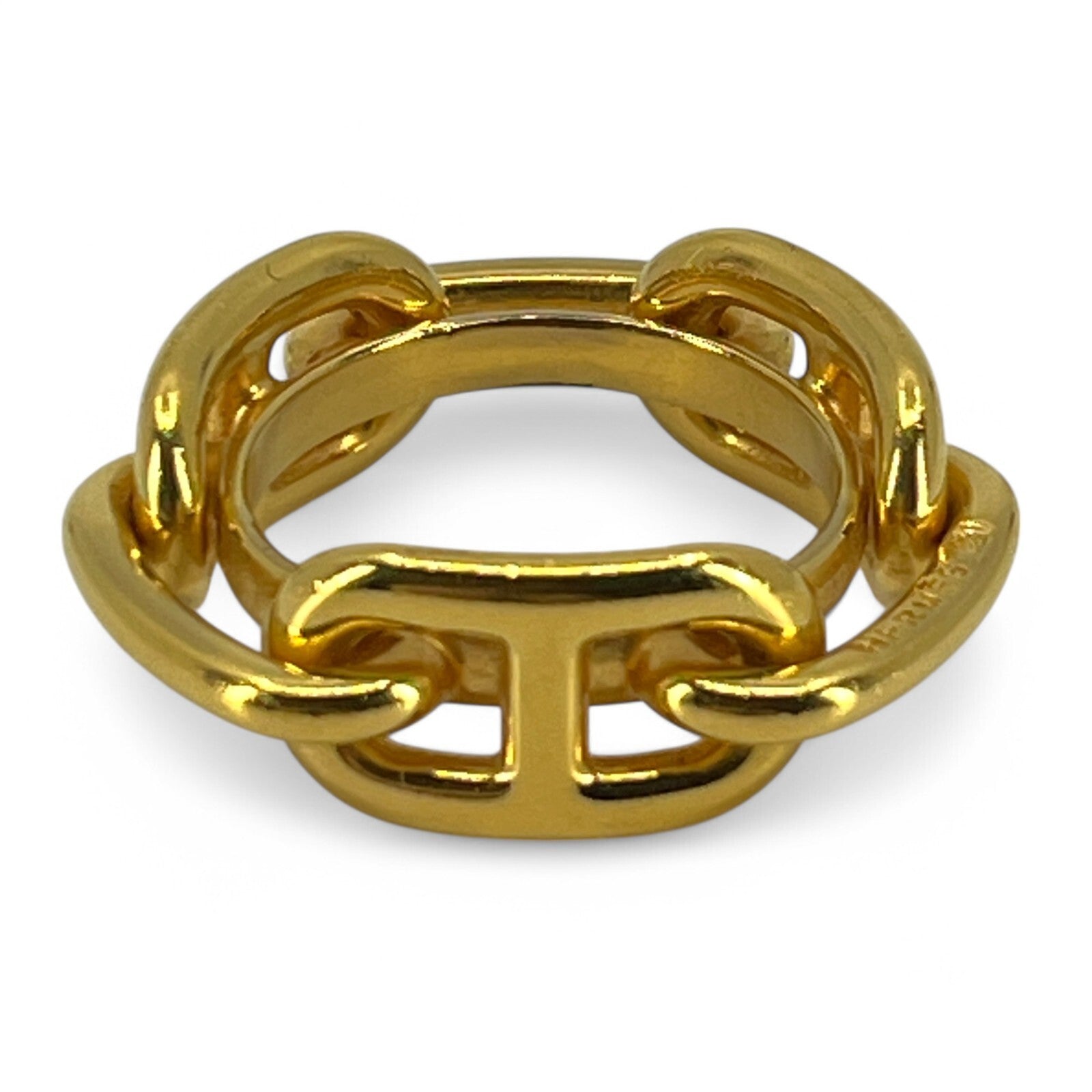 Hermes Chaîne d'Ancre Scarf Ring Gold-Tone
