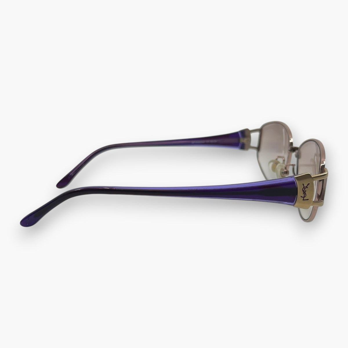 Yves Saint Laurent YSL Sunglasses 31-0049 Gold Purple Titanium Frame Japan Case