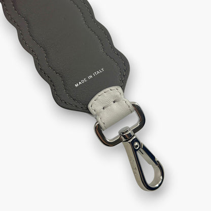 FENDI Strap You Shoulder Strap White Leather Multi-Color Studs