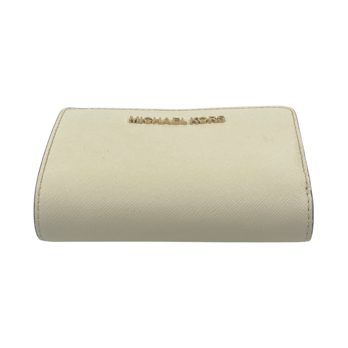 Michael Kors White Leather Compact Bifold Wallet