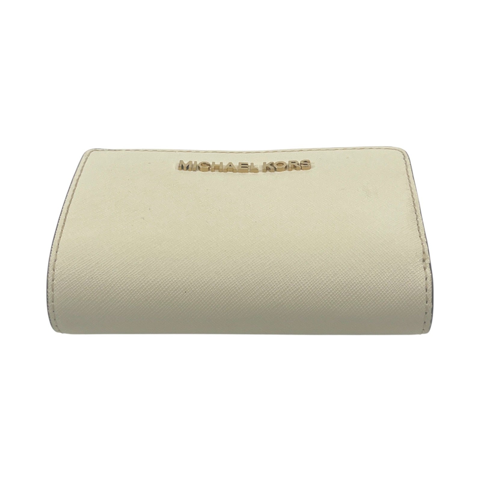 Michael Kors White Leather Compact Bifold Wallet