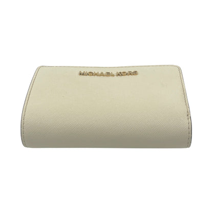 Michael Kors White Leather Compact Bifold Wallet
