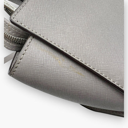 MICHAEL KORS Saffiano Leather Shoulder Bag Gray Crossbody Medium