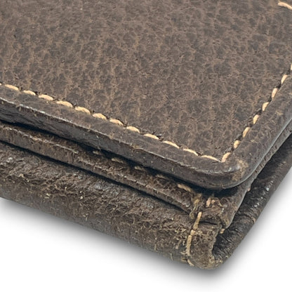 Gucci GG Supreme Canvas Web Stripe Bifold Wallet Brown Leather