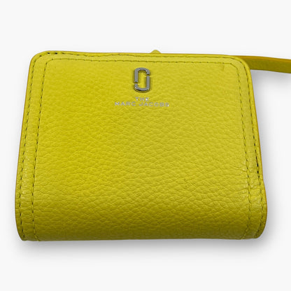 Marc Jacobs Bifold Wallet Wristlet Zip Coin Pocket Yellow Leather M0015122
