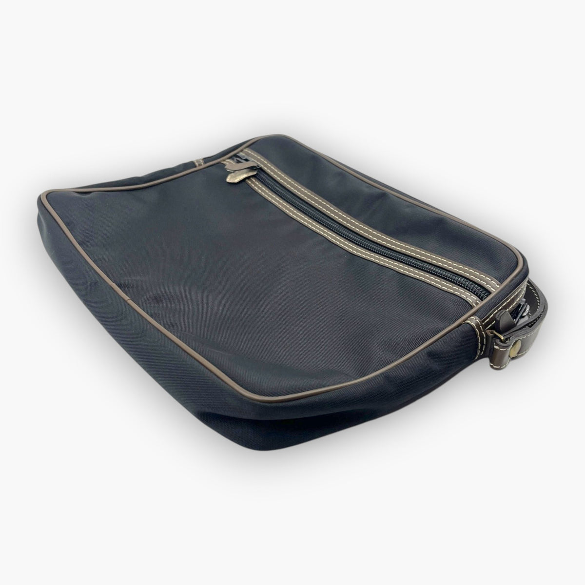dunhill Clutch Bag Second Bag Black Canvas Leather Made in France