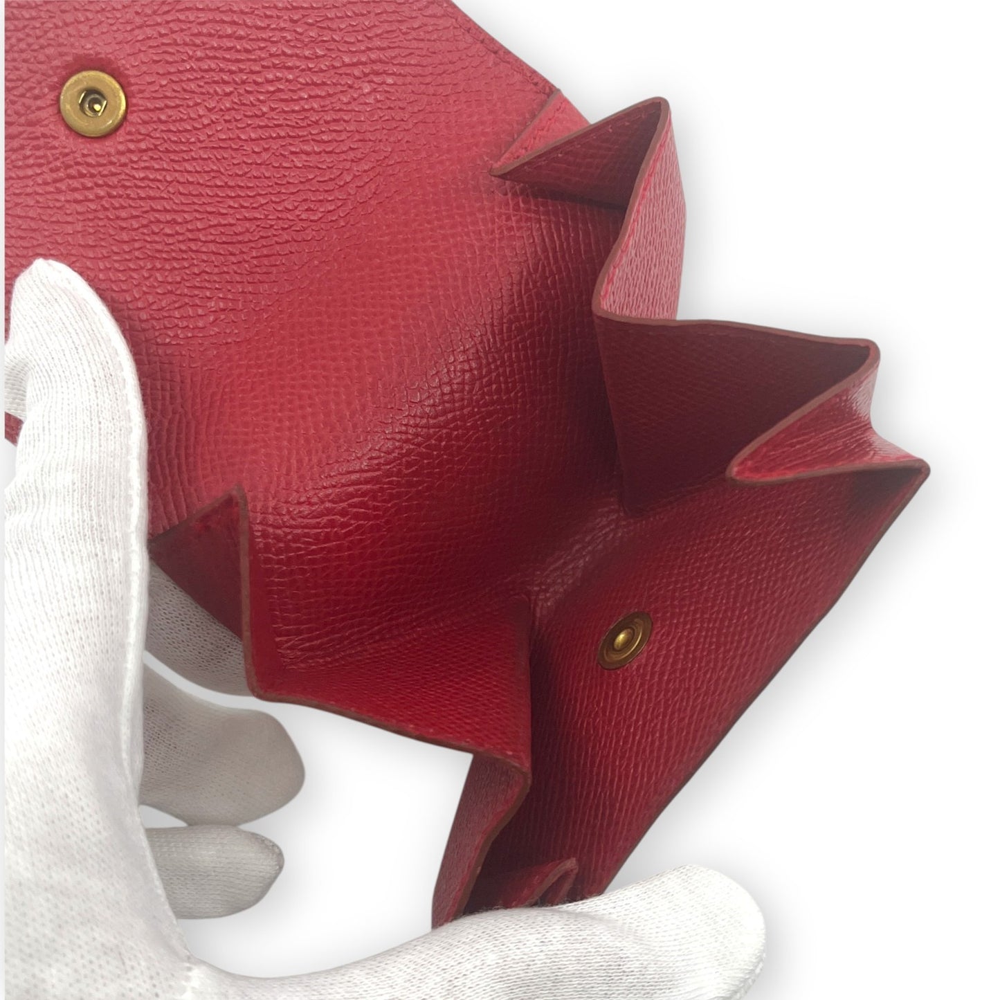 Hermes Le 24 Coin Purse in Red Epsom Leather with Gold Tone Hardware
