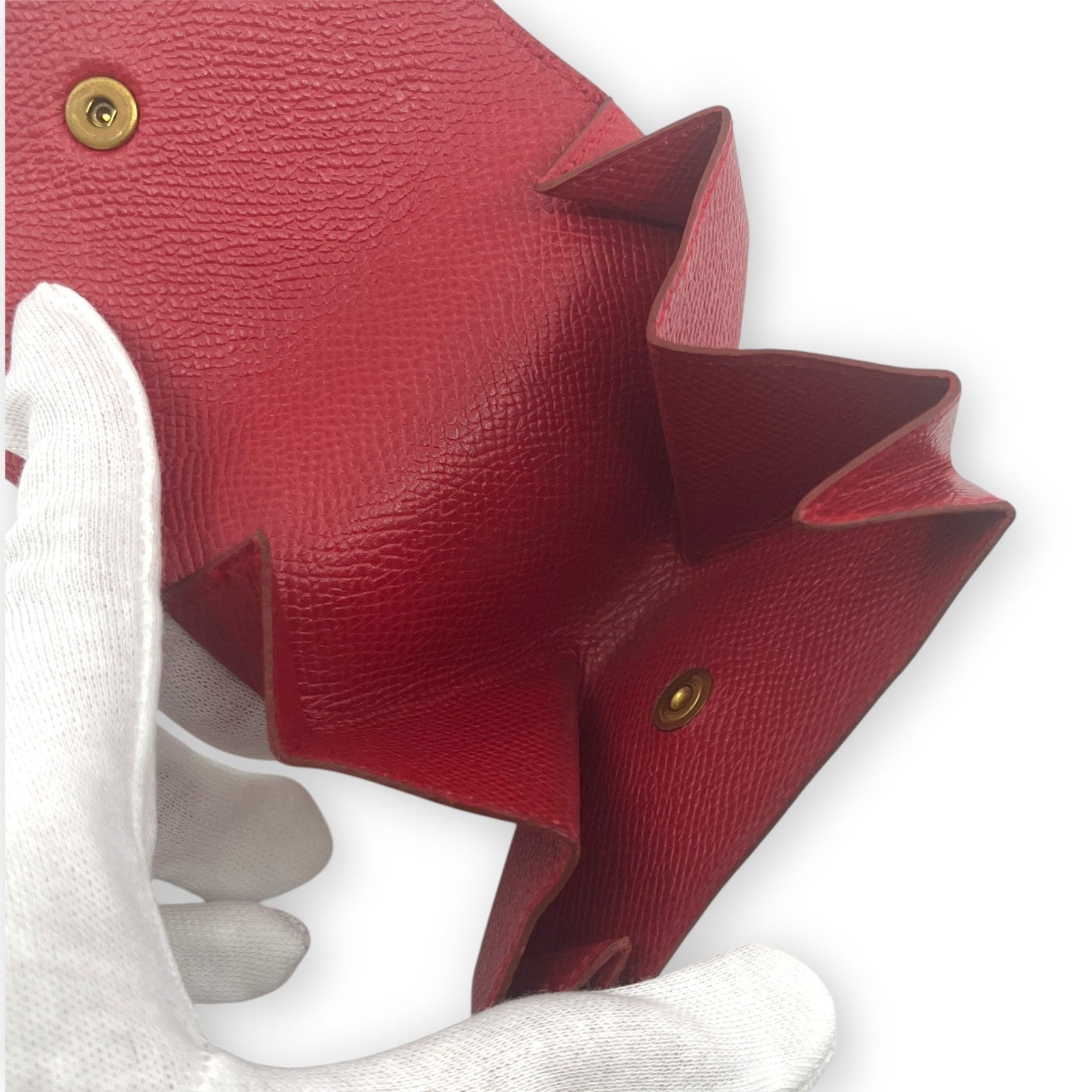 Hermes Le 24 Coin Purse in Red Epsom Leather with Gold Tone Hardware