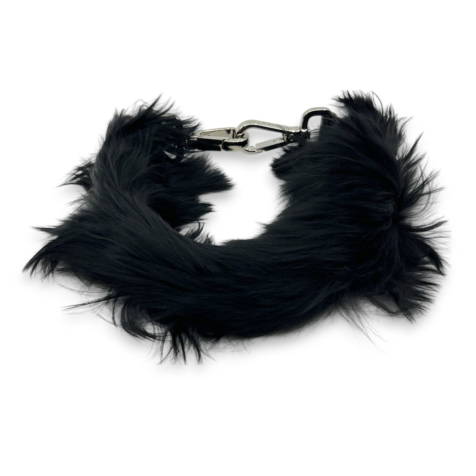 Fendi Strap You Mini Short Fur Bag Strap Black w/ Dust Bag