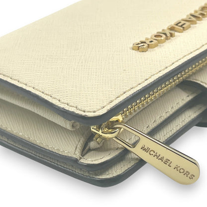 Michael Kors White Leather Compact Bifold Wallet