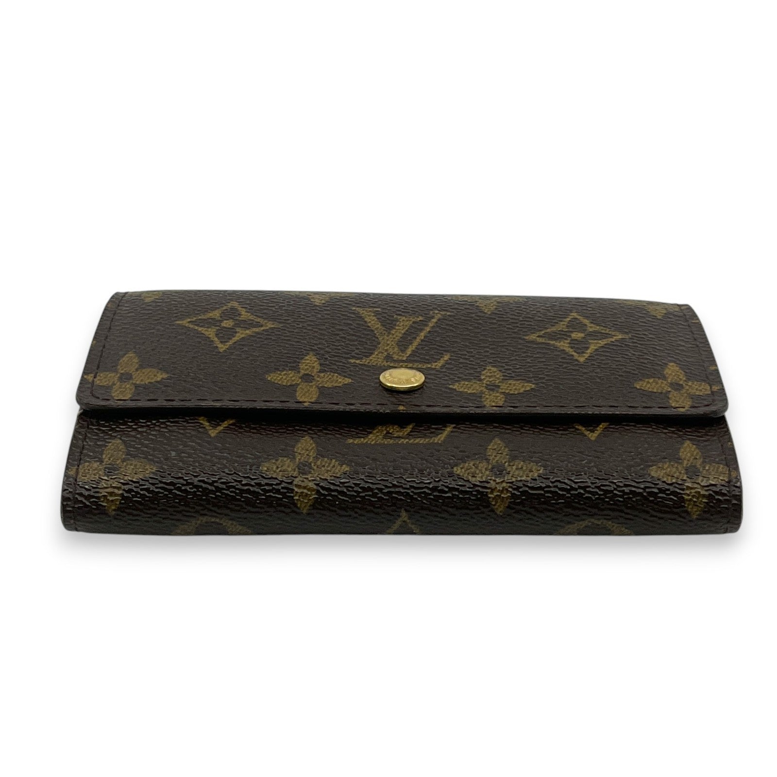Louis Vuitton Monogram Porte Monnaie Zip Wallet Brown