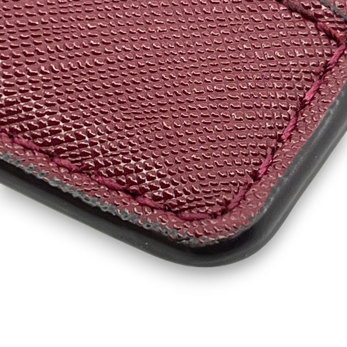 Marc Jacobs Burgundy Leather Zip Card Case Wallet Key Ring ID Window