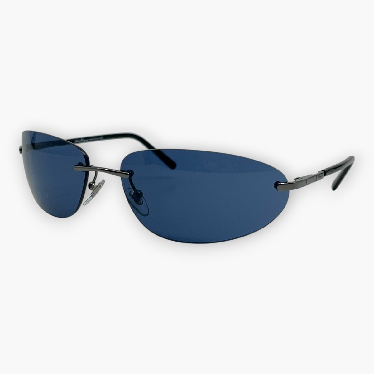 Salvatore Ferragamo Blue Rimless Sunglasses Model 1044 Made in Italy