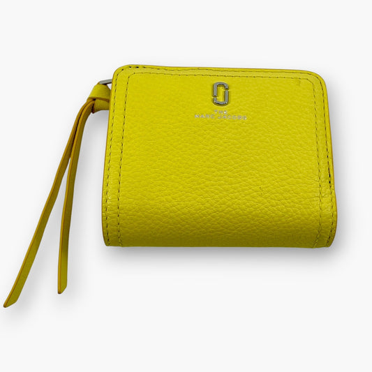 Marc Jacobs Bifold Wallet Wristlet Zip Coin Pocket Yellow Leather M0015122